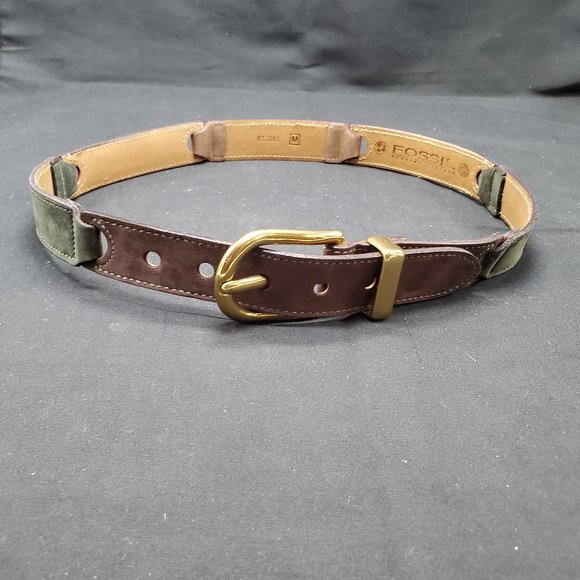 Fossil Multi-Colored Link Genuine Leather Belt Size Medium - Picture 5 of 8